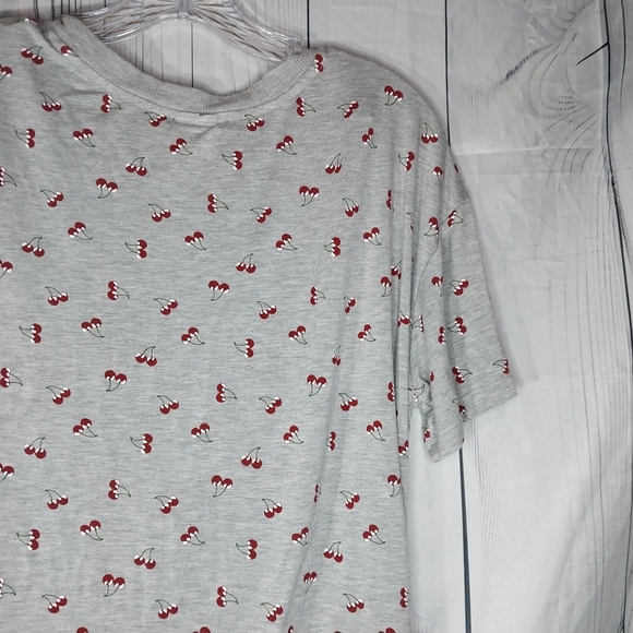 Belle Du Jour Gray Cherry Print Shirt - Picture 8 of 10